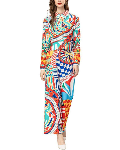 Burryco 2Pc Maxi Shirt & Pant Set Women's