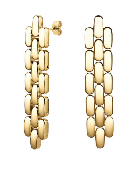 Trendy Gold Plated Legacy Drop Earrings JELLG-J891