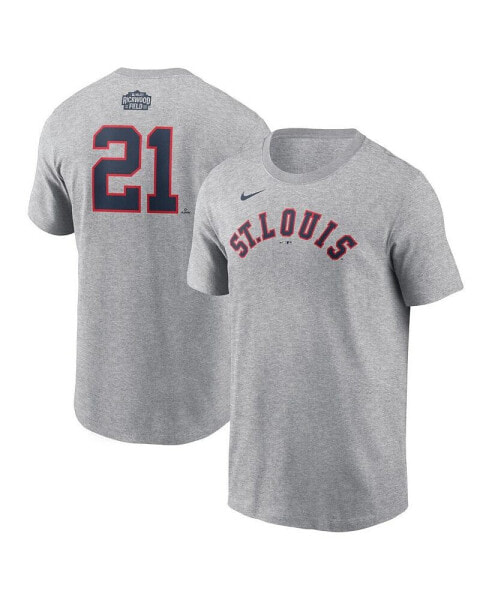 Men's Lars Nootbaar Gray St. Louis Cardinals 2024 Rickwood Classic Fuse Name Number T-Shirt