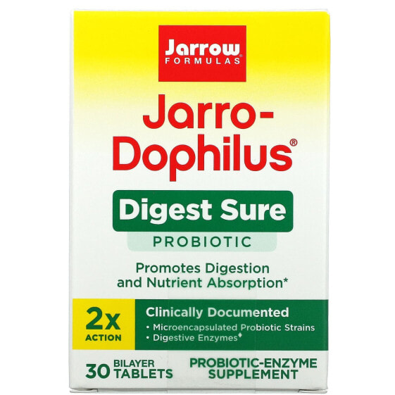 БАД для пищеварения Jarrow Formulas Vegan Jarro-Dophilus, Digest Sure, 5 миллиардов КОЕ, 30 таблеток