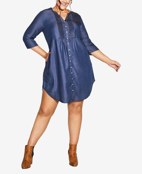 Plus Size Mae Pintuck Shirtdress