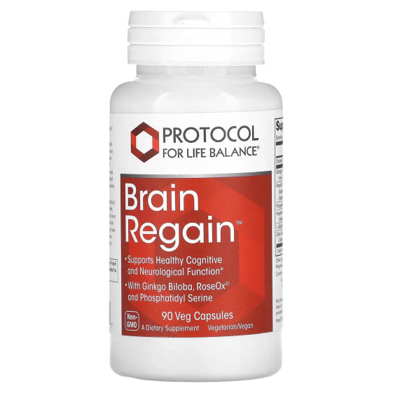 Укрепляющие капсулы для мозга Protocol For Life Balance "Brain Regain", 90 штук