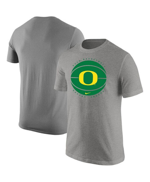 Men's Heather Gray Oregon Ducks Basketball Logo T-shirt