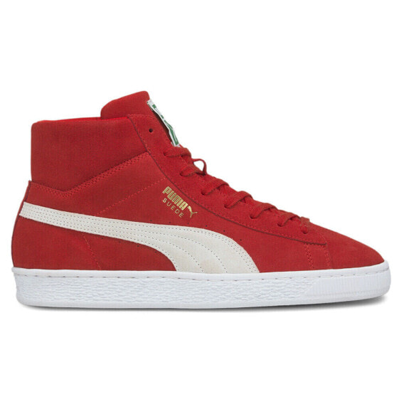 Puma Suede Mid Xxi Lace Up Mens Red Sneakers Casual Shoes 38020503