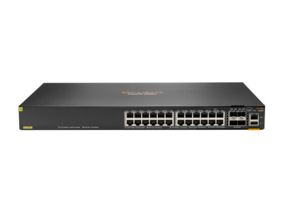 HPE 6300F 24-port 1GbE Class 4 PoE & 4-port SFP56 - Managed - L3 - Gigabit Ethernet (10/100/1000) - Power over Ethernet (PoE) - Rack mounting - 1U
