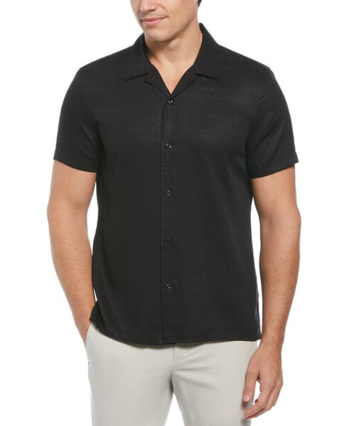 Men's Geo Pattern Short Sleeve Button-Front Camp Shirt