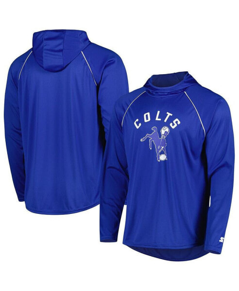 Men's Royal Indianapolis Colts Vintage-Like Logo Raglan Hoodie T-shirt