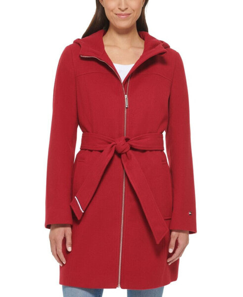 Women's Belted Hooded Coat