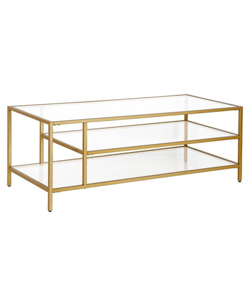 Winthrop Coffee Table with Shelves, 46" x 20"