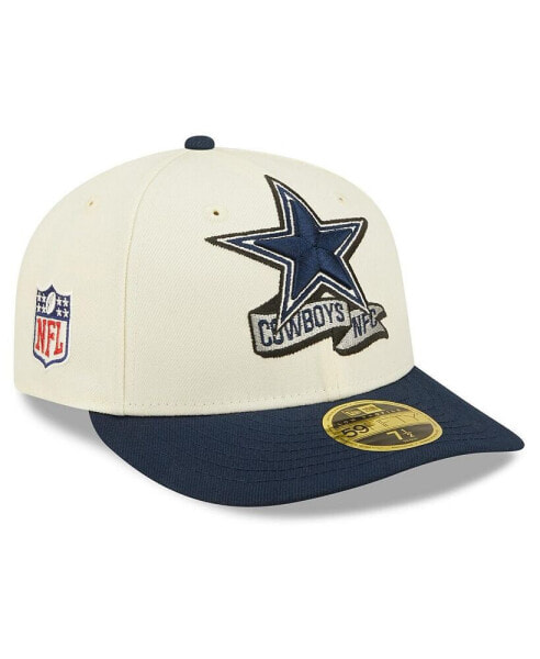 Men's Cream, Navy Dallas Cowboys 2022 Sideline Low Profile 59FIFTY Fitted Hat