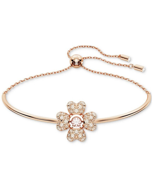 Rose Gold-Tone Idyllia Crystal Clover Bracelet