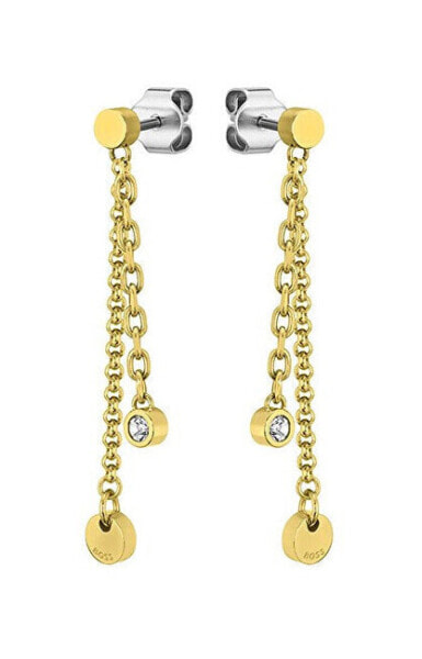 Decent gold-plated asymmetric earrings Iris 1580333