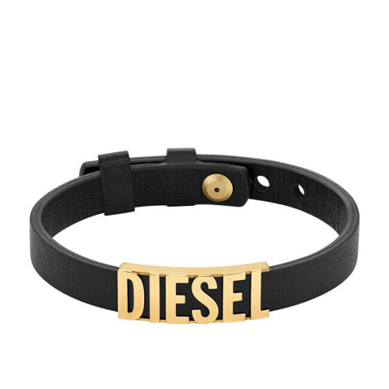 Браслет Diesel Black leather bracelet DX1440710