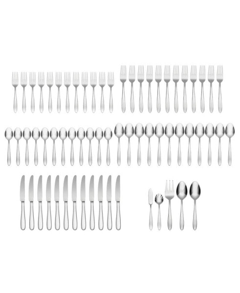 Mooncrest 65 Piece Everyday Flatware Set, Service For 12