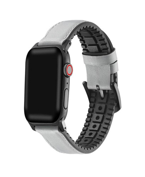 Ремешок для часов POSH TECH серый кожаный силиконовой подкладкой для Apple Watch 38 мм