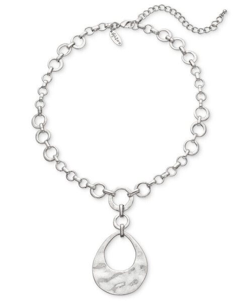 Circle Link Pendant Choker Necklace, 17-1/4" + 3" extender, Created for Macy's