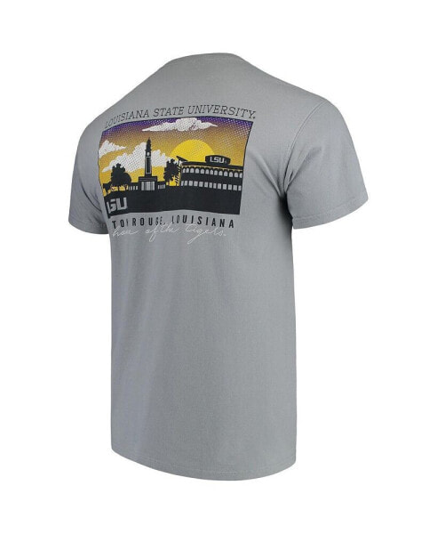 Men's Gray LSU Tigers Comfort Colors Campus Scenery T-shirt