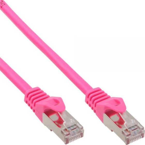 InLine Patch Cable SF/UTP Cat.5e Pink 1m