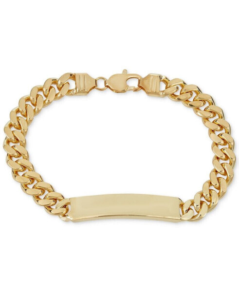 Cuban Chain ID Bracelet in 14k Gold-Plated Sterling Silver or Sterling Silver