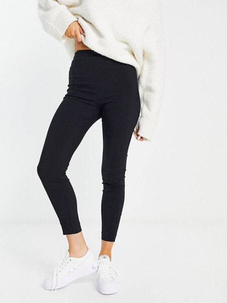 ASOS DESIGN high waist trousers skinny fit in black