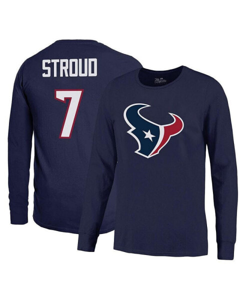 Men's Threads C.J. Stroud Navy Houston Texans Name and Number Long Sleeve T-shirt