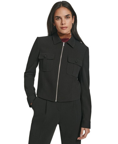 Women's Zip-Front Collared Jacket