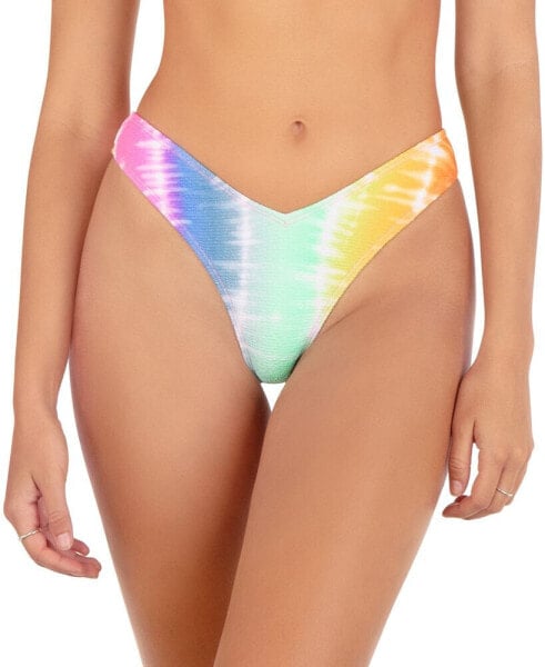 Junior's Tie-Dyed Rainbow Ombre Bikini Bottoms
