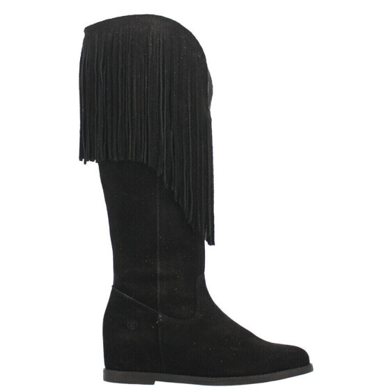 Dingo Hassie Fringe Round Toe Wedge Pull On Womens Size 8.5 M Casual Boots DI93