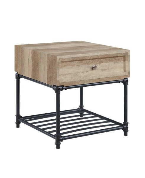 Brantley End Table in Oak & Sandy Black Finish