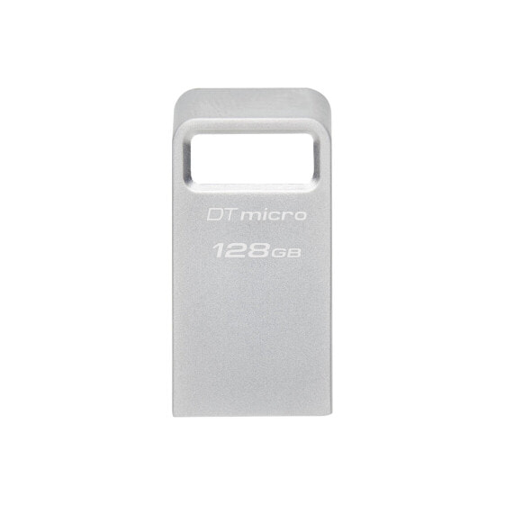 Kingston DataTraveler Micro - 128 GB - USB Type-A - 3.2 Gen 1 (3.1 Gen 1) - 200 MB/s - Capless - Silver
