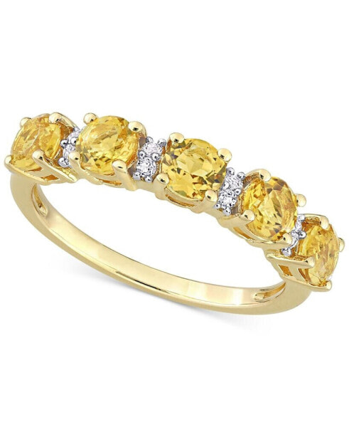 Citrine (1-2/5 ct. t.w.) & White Topaz (1/8 ct. t.w.) Ring in Gold-Plated Sterling Silver