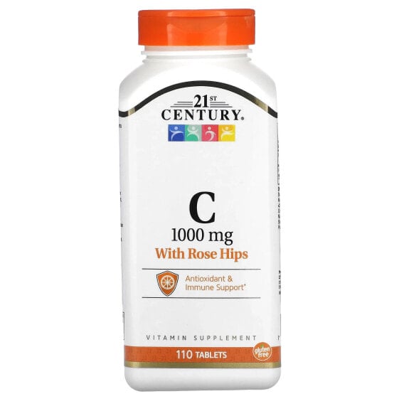 Витамин C с шипами розы, 500 мг, 110 таблеток 21 век