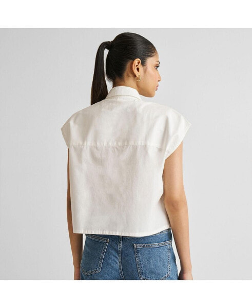 Women's Embroidered Panel Crop Top