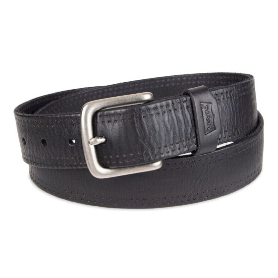 Levi's Men's Black Logo Embossed On Loop Formal Casual Leather Belt Size Medium