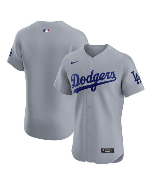 Men's Gray Los Angeles Dodgers Alternate Vapor Premier Elite Patch Jersey