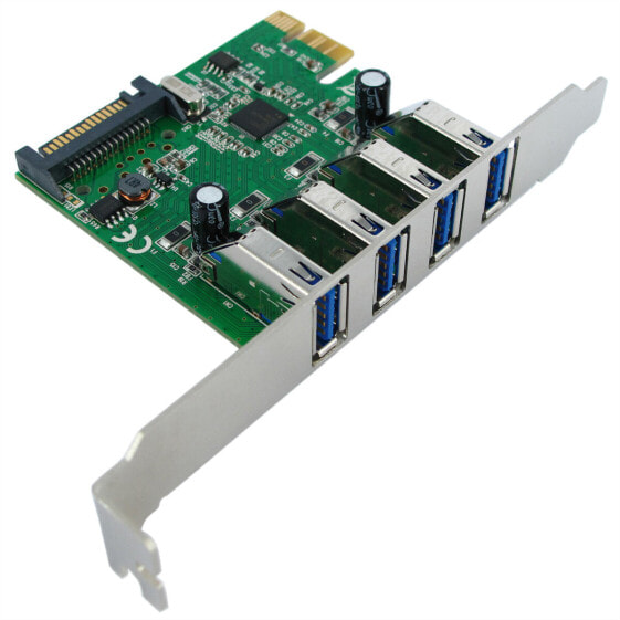 VALUE PCI-Express Adaptr 4x USB3.2 Gen1 5Gbit/s - PCI-Express - 5,000 Mbps