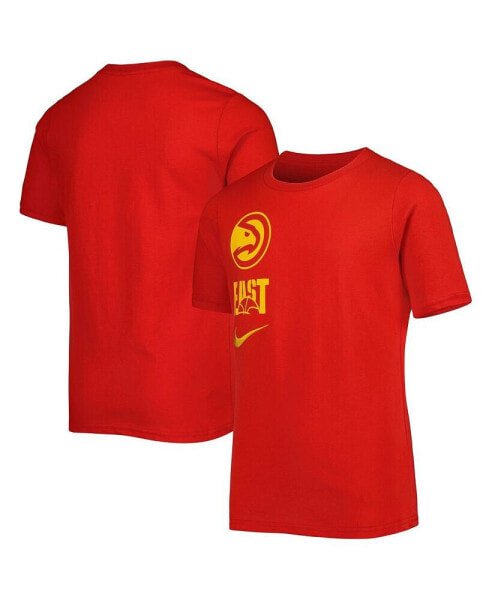 Big Boys and Girls Red Atlanta Hawks Vs Block Essential T-shirt