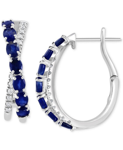 Серьги EFFY Collection Sapphire & Diamond Crossover Hoop