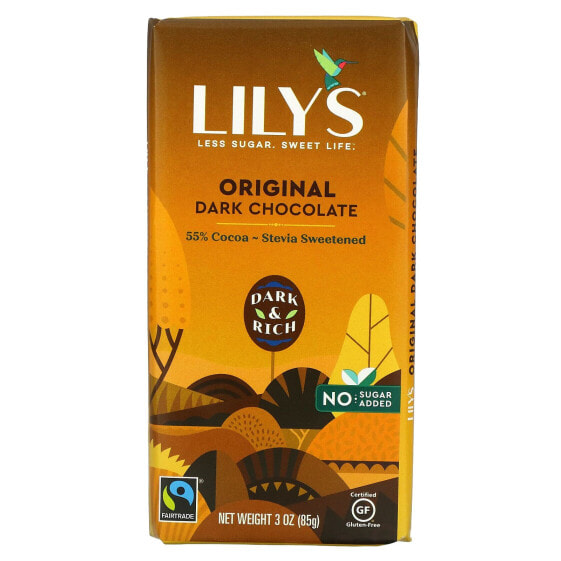 Lily's Sweets, Плитка темного шоколада с 55% какао, хрустящий рис, 85 г (3 унции)