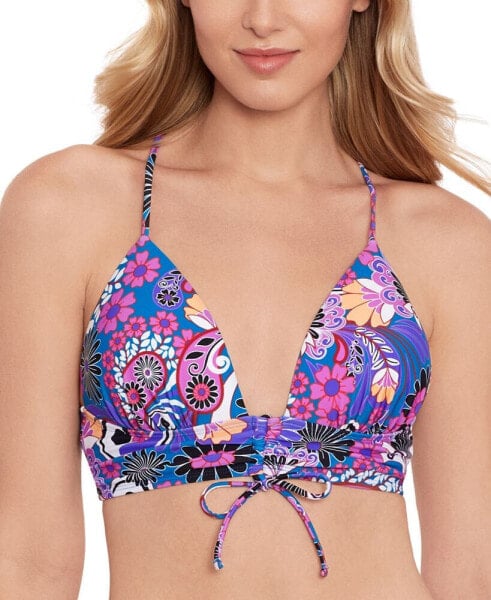 Бюстгальтер купальный Salt + Cove juniors' Floral-Print Tie-Back Bikini Top, созданный для Macy's.