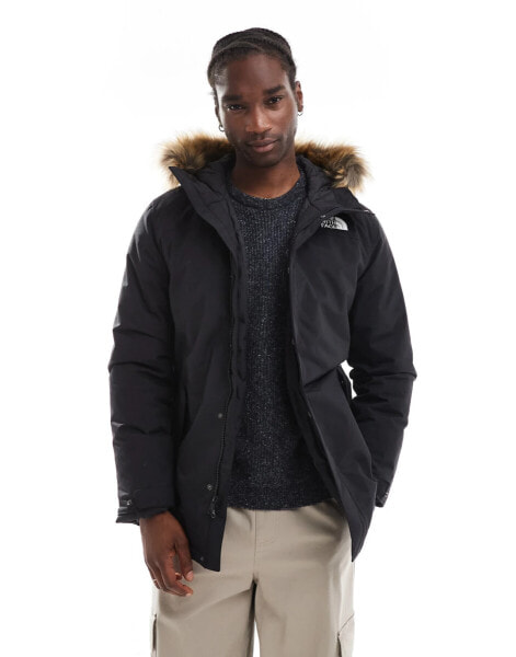 The North Face Zaneck faux fur hooded parka in black