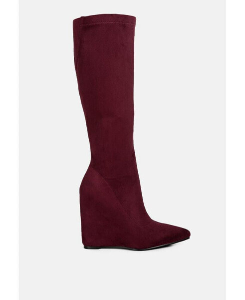 gladol wedge heel calf boots