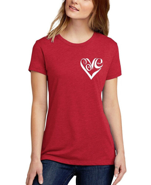 Women's Premium Blend Word Art Script Heart T-Shirt