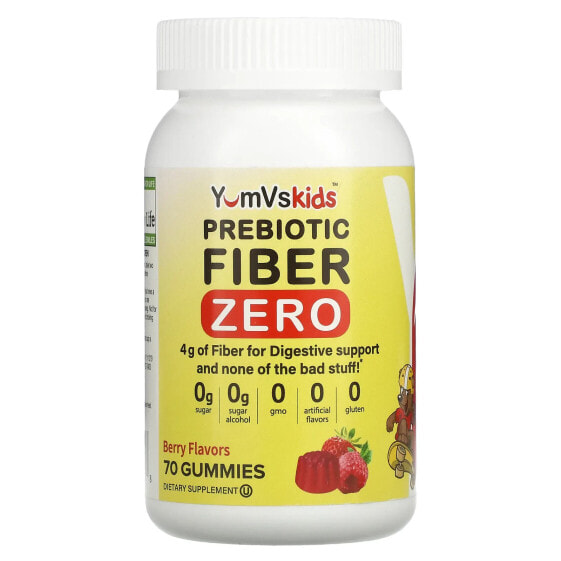 Kids, Prebiotic Fiber Zero, Berry , 70 Gummies