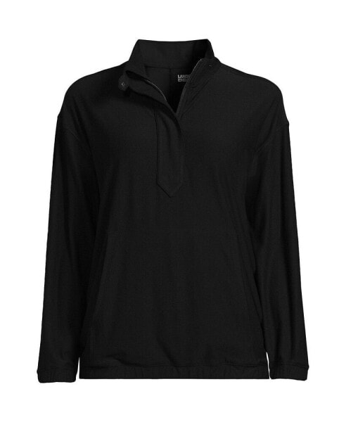 Women's Plus Size Long Sleeve Performance Zip Front Popover Top