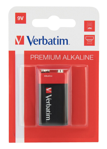 Verbatim 9V Alkaline Batteries - Single-use battery - Alkaline - 9 V - 1 pc(s) - Multicolour - 46 g