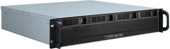 Inter-Tech IPC 2U-2404S - Rack - Server - Black - Silver - Mini-ITX - uATX - Steel - 2U