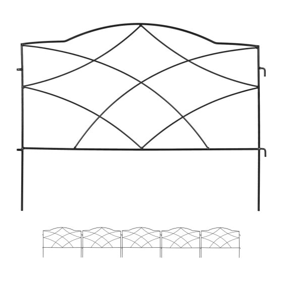 Декор и интерьер Relaxdays 6-частный металлический цветочный оградительный забор