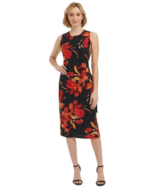 Women's Sleeveless Printed Midi Dress