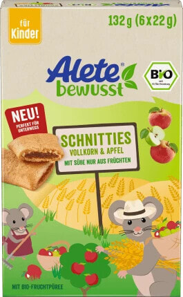 Kindersnack Schnitties Vollkorn Apfel (6x22 g), ab 3 Jahren, 132 g